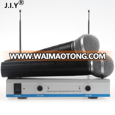 J.I.Y Hot selling VHF professional wireless microphone system cheap karaoke microphone handheld style microphone