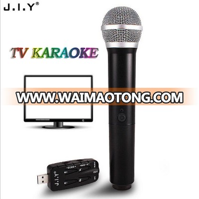 J.I.Y new product smart TV microphone functional USB wireless mic computer TV karaoke microphone