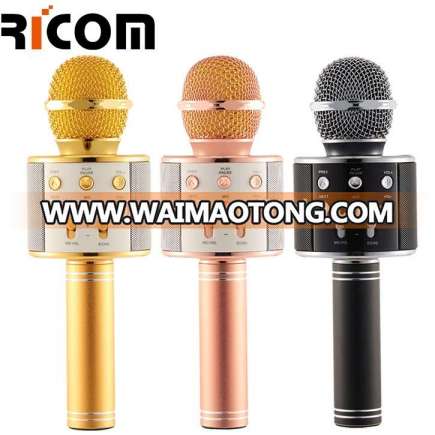 Consumer Electronics Q7 Q9 K068 K088 WS858 Handheld Singing recorder mobile phone BT Karaoke microphone wireless with speaker